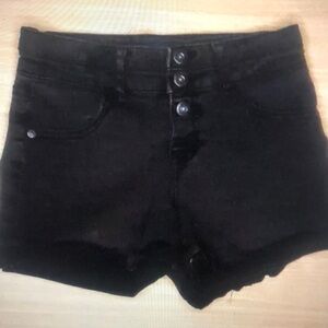 Arizona Jean Company Black Distressed Denim Shorts